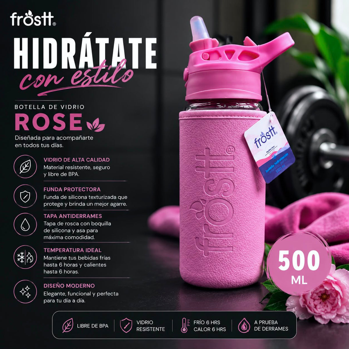 Botella Vidrio Frostt
