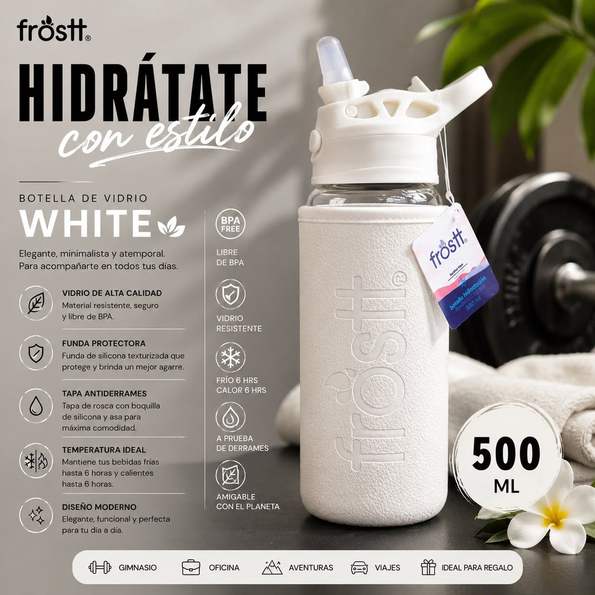 Botella Vidrio Frostt