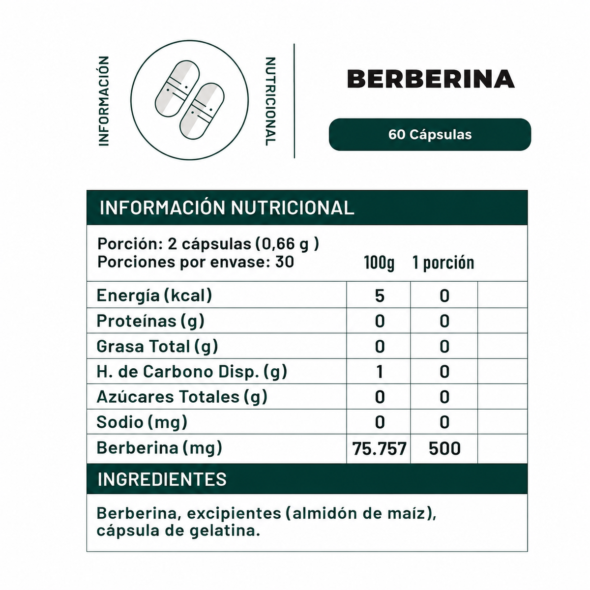 BERBERINA 60 CAP