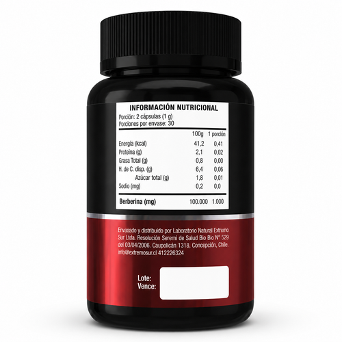 Berberina 500mg - 60 cápsulas vegetales
