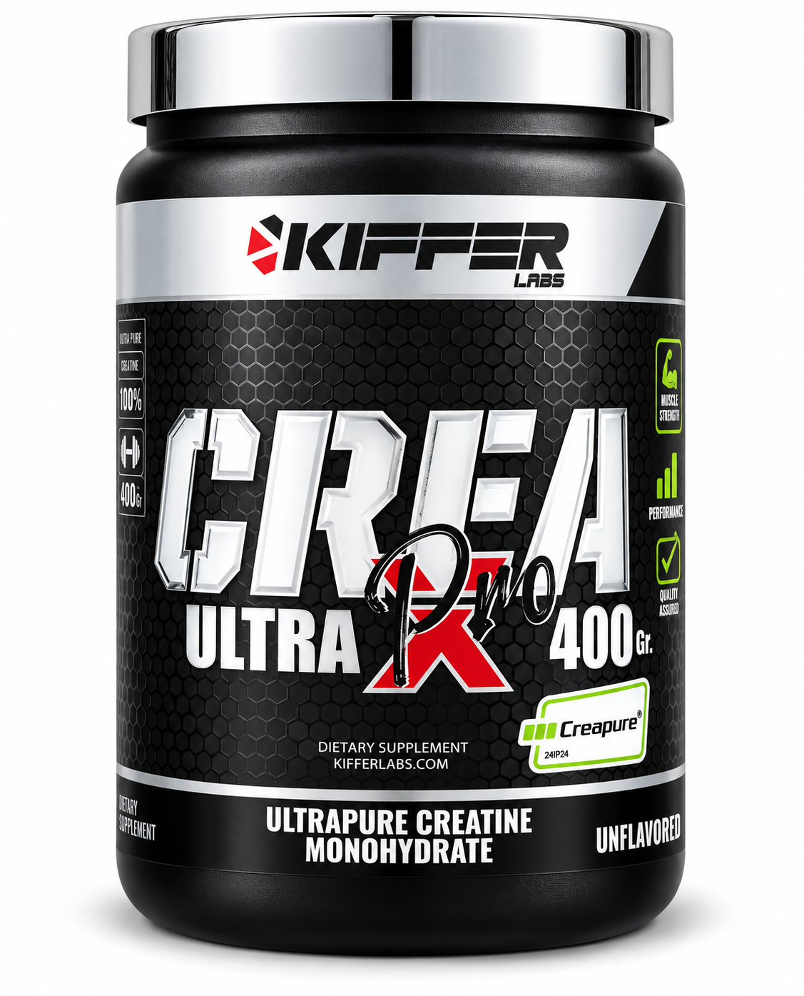 Creatina Monohidratada Creapure Kiffer Labs 400 g – Crea Ultra XPro
