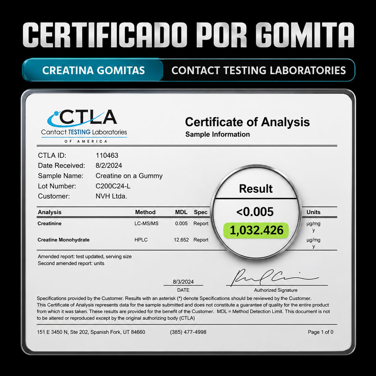 Creatina Monohidratada Pura En Gomitas 150 Unidades