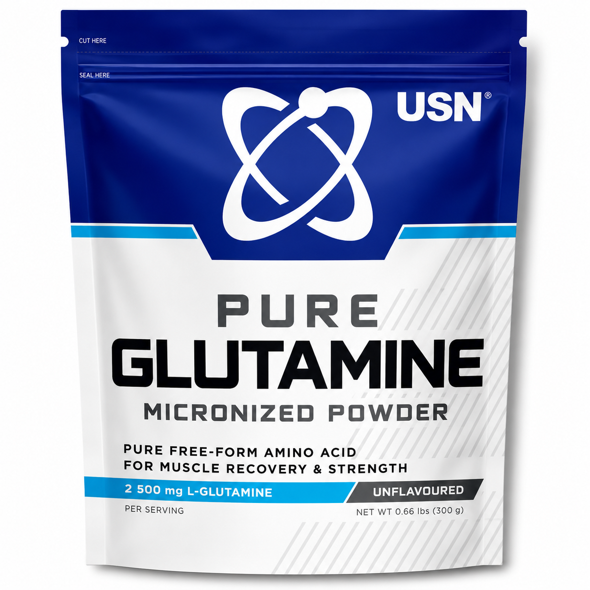 Pure GLUTAMINA Micronized POWDER – 300 grs / 120 servicios, unflavored
