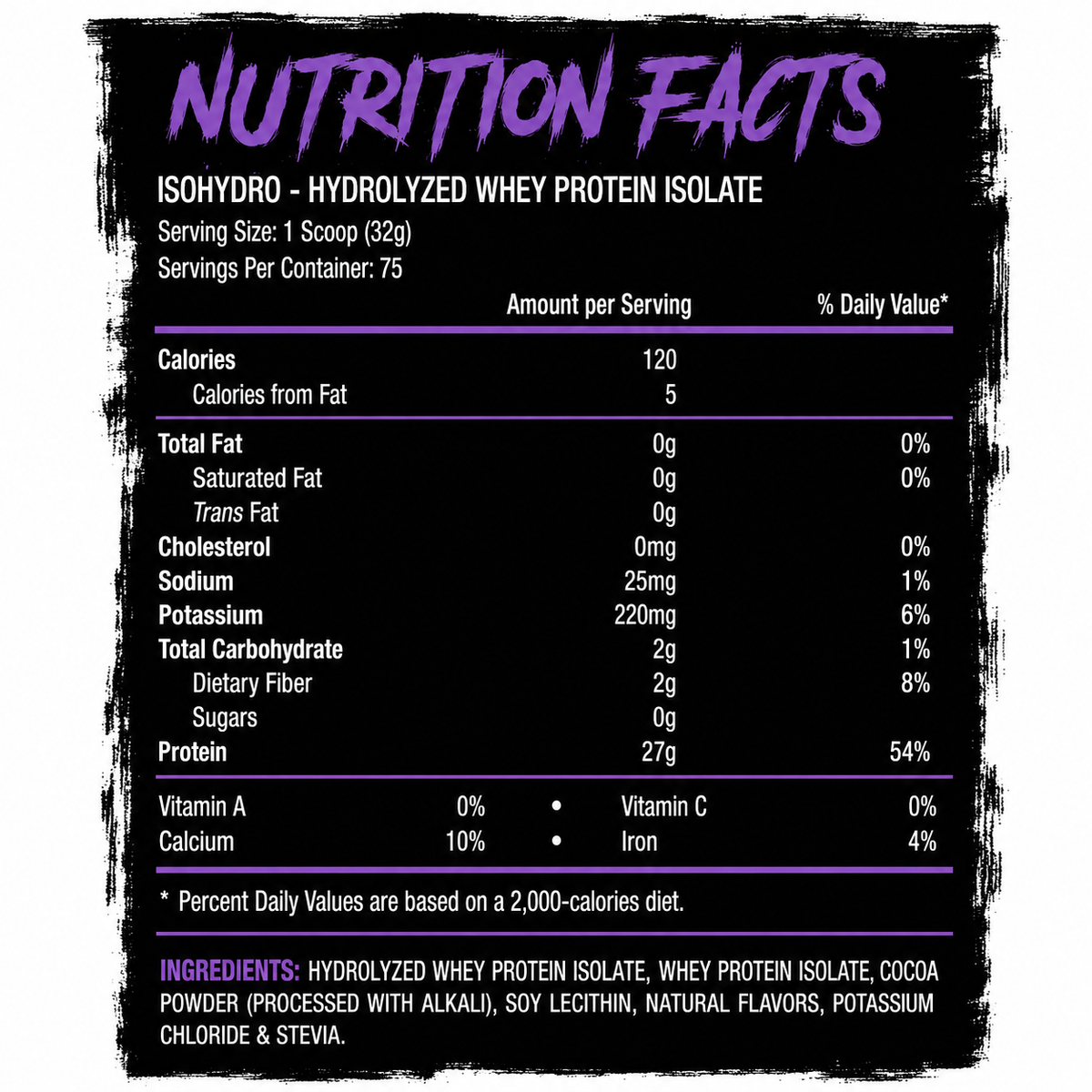 ISO HYDRO Hydrolyzed Whey Protein - 5.3 lbs / 75 servicios