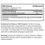 100% Creatina PLATINUM Monohydrate – 400 grs / 80 servicios, unflavored