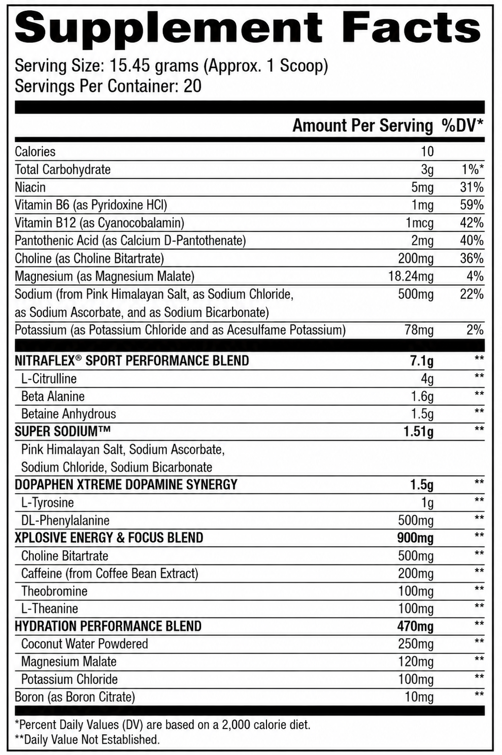 Nitraflex EXTREME SPORT Performance Pre-Workout Powder USA - 309 grs / 20 servicios