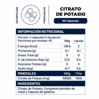 Citrato De Potasio 90 Capsulas 750 Mg
