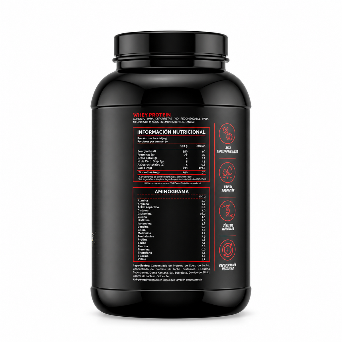 4ACTIVE WHEY Protein (SIN Gluten / Lactosa / Azúcar) - 840 grs / 30 servicios