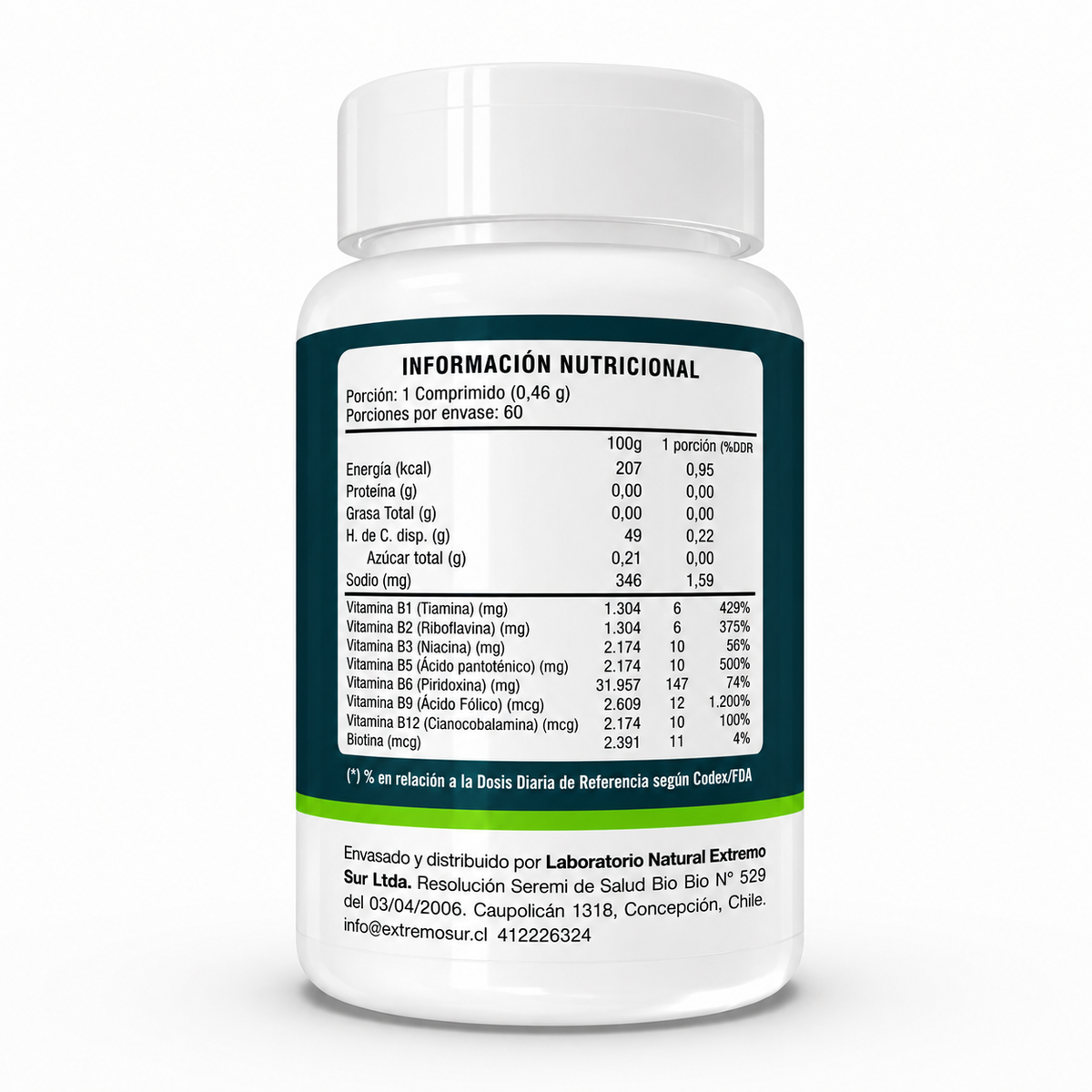 Complejo B( Vit B1, B2, B3, B5, B6, B9, B12, Biotina) x 60 comp.