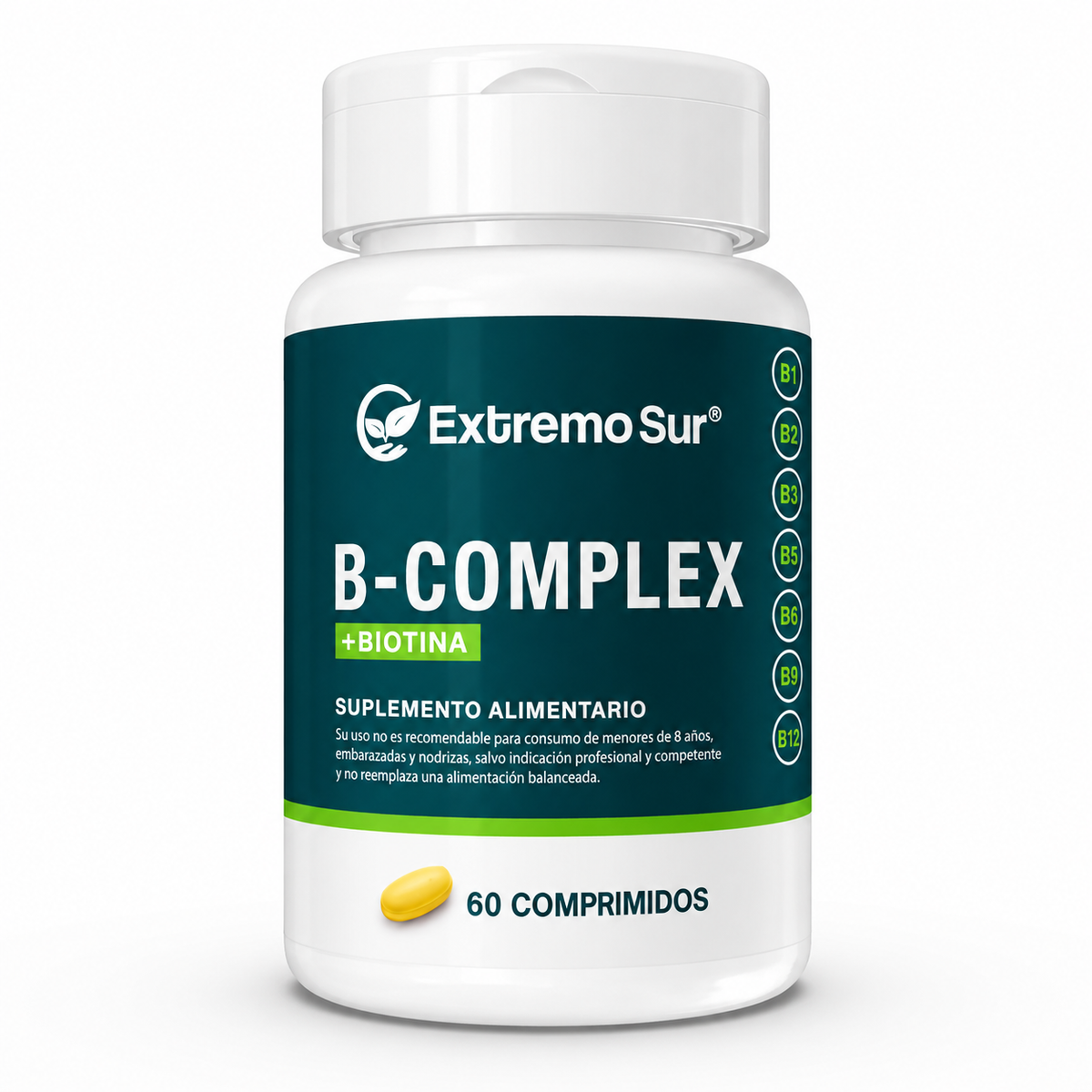 Complejo B( Vit B1, B2, B3, B5, B6, B9, B12, Biotina) x 60 comp.
